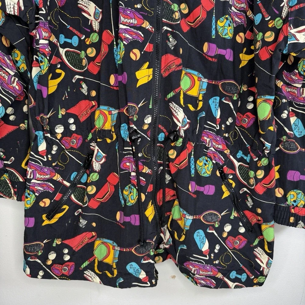 90s Vintage Lavon‎ Sport MED Windbreaker Jacket Tennis Golf Bowling Workout Gym
